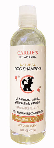 Carlies Ultra Premium Oatmeal & Aloe Shampoo, Coconut Scent For Dogs 16 Ounce (Pack of 4)