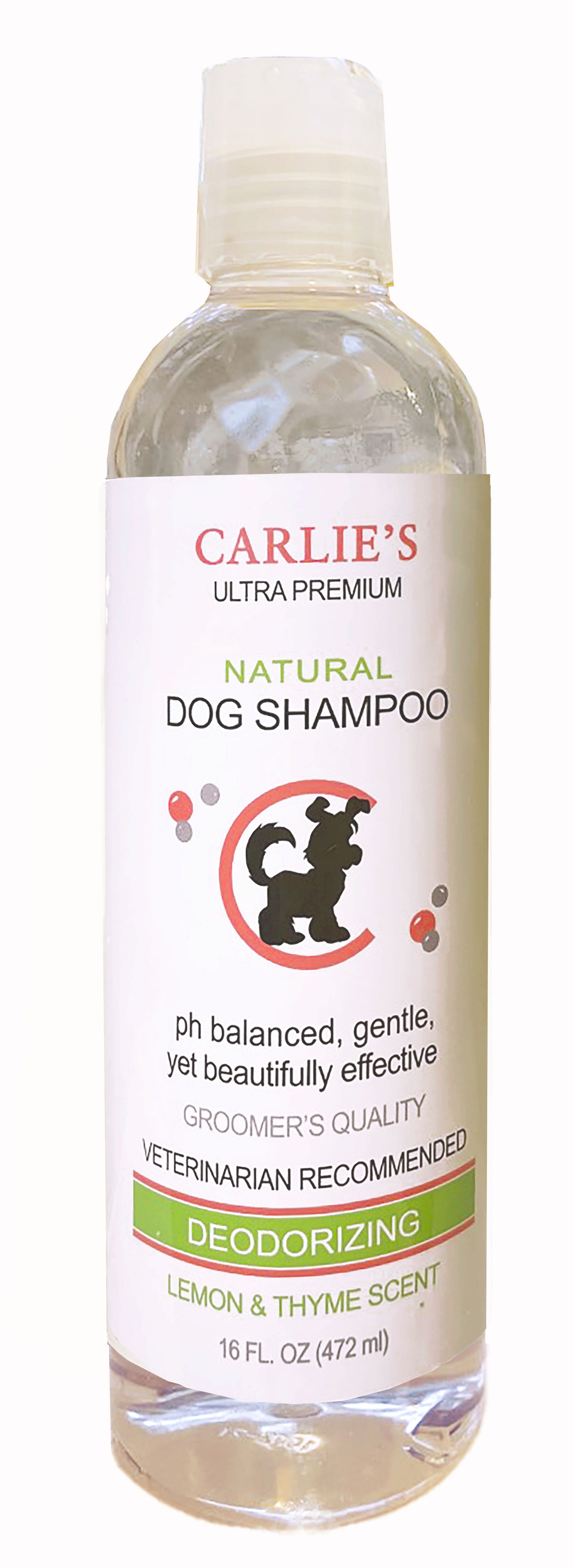 Carlies Ultra Premium Deodorizing Dog Shampoo, Lemon & Thyme Scent For Dogs 16 Ounce (Pack of 4)