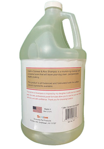 Carlies Ultra Premium Oatmeal & Aloe Shampoo, Coconut Scent For Dogs Gallon Groomer Bottle