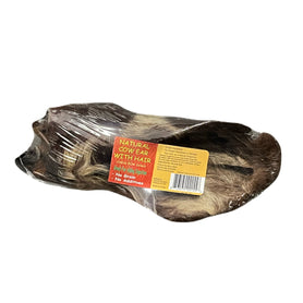 Natural Cow Ear with Hair Shrink with UPC (Pack of 12)