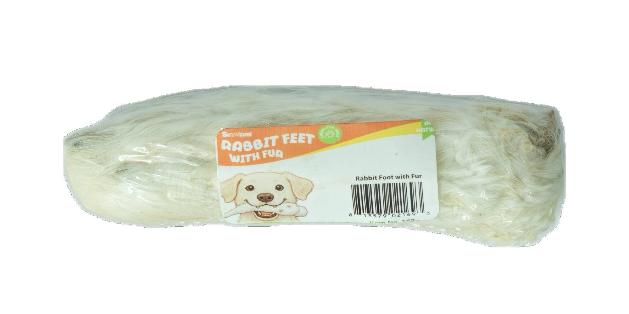 Rabbit Foot with Hair Shrink with UPC (Pack of 32)