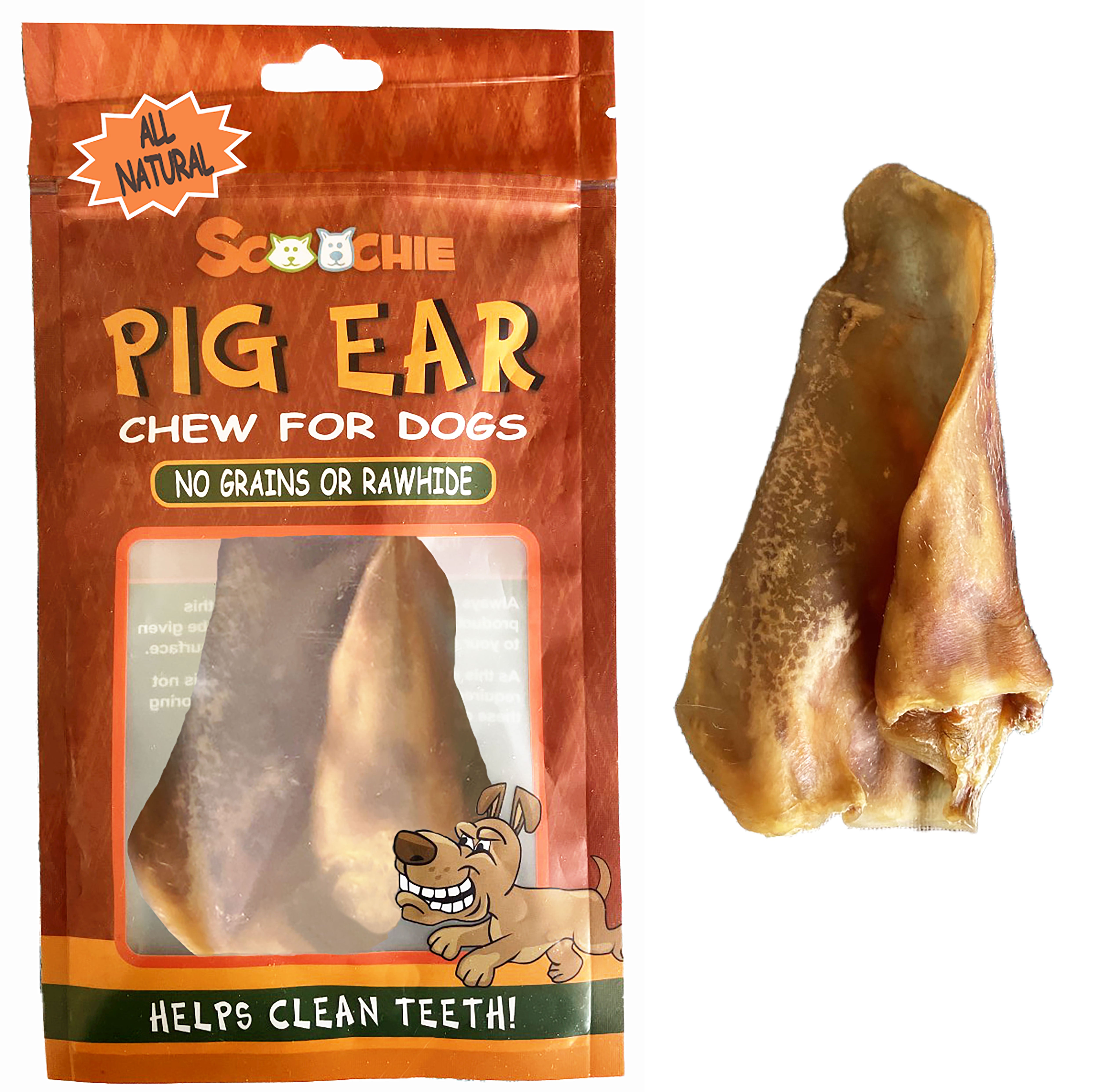 Irradiated Pig Ear Full Printed Peggable Bag (Pack of 20)