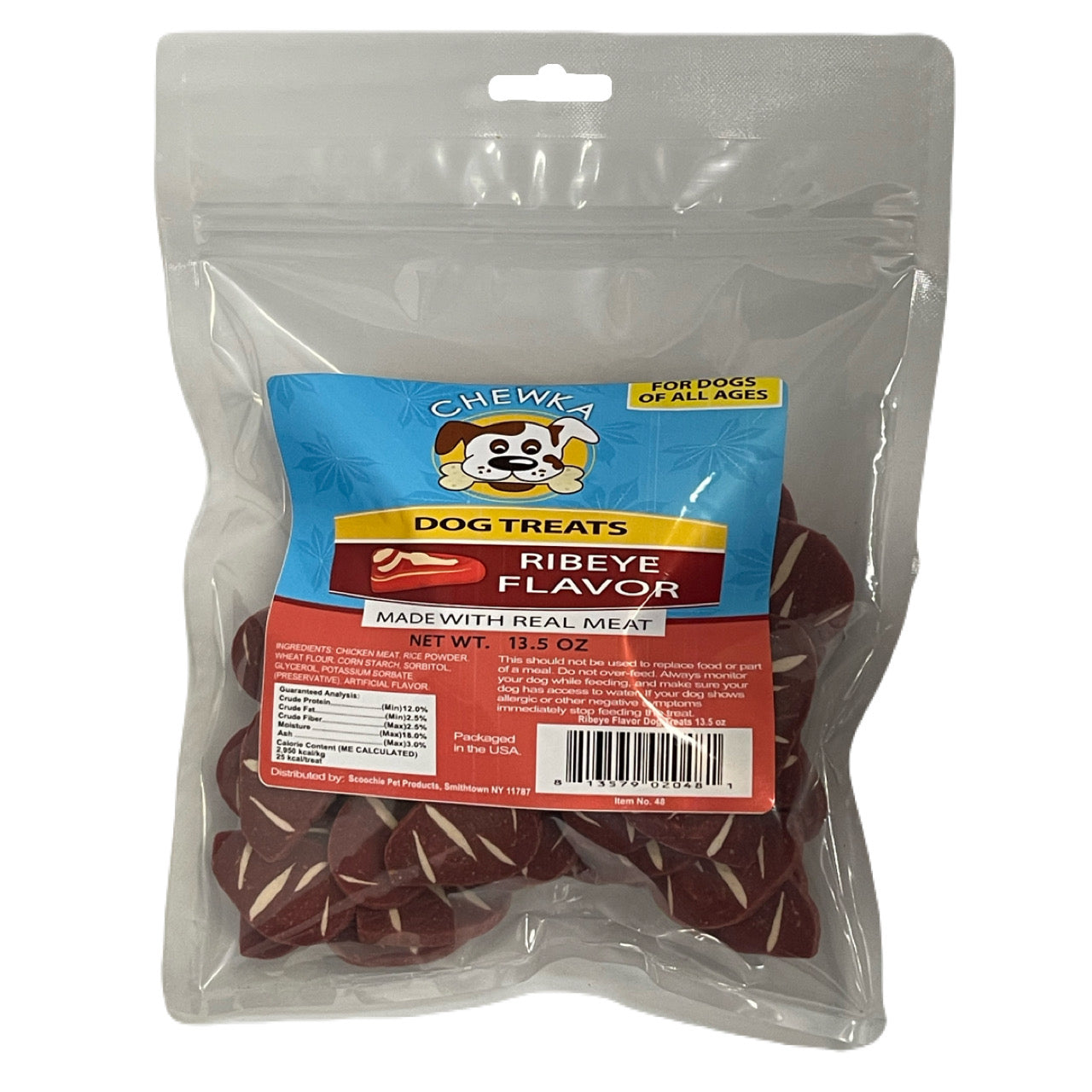 Chewka Dog Treats - Ribeye Flavor 13.5 oz (Pack of 6)