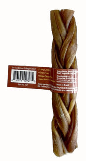 5-6 Inch CS Deluxe Collagen Braid with Cigar Band and UPC (Pack of 20)