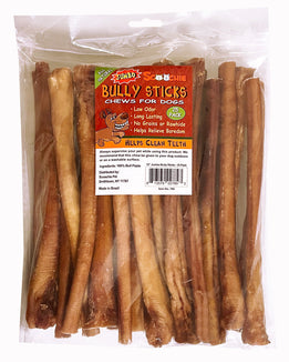 25 Pack 12 Inch JUMBO Bully Stick in Zip Lock Bag