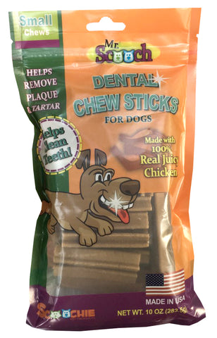 10 Ounce Mr. Scooch USA Juicy Chicken Dental Chews Small (Pack of 5)