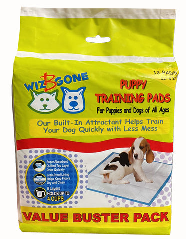 12 Piece Value Pack Training Pads 22" X 22" in Printed Peggable Bag (Pack of 16)