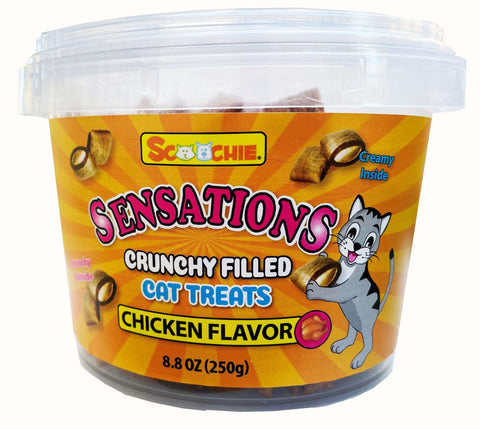 Clever Cat Chicken Filled Cat Treats 8.8 Ounce Tub (Pack of 8)