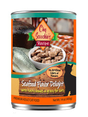 Chef Scoochies Seafood Chunky Cat Food 14 Ounce Pop Top Can (Pack of 16)