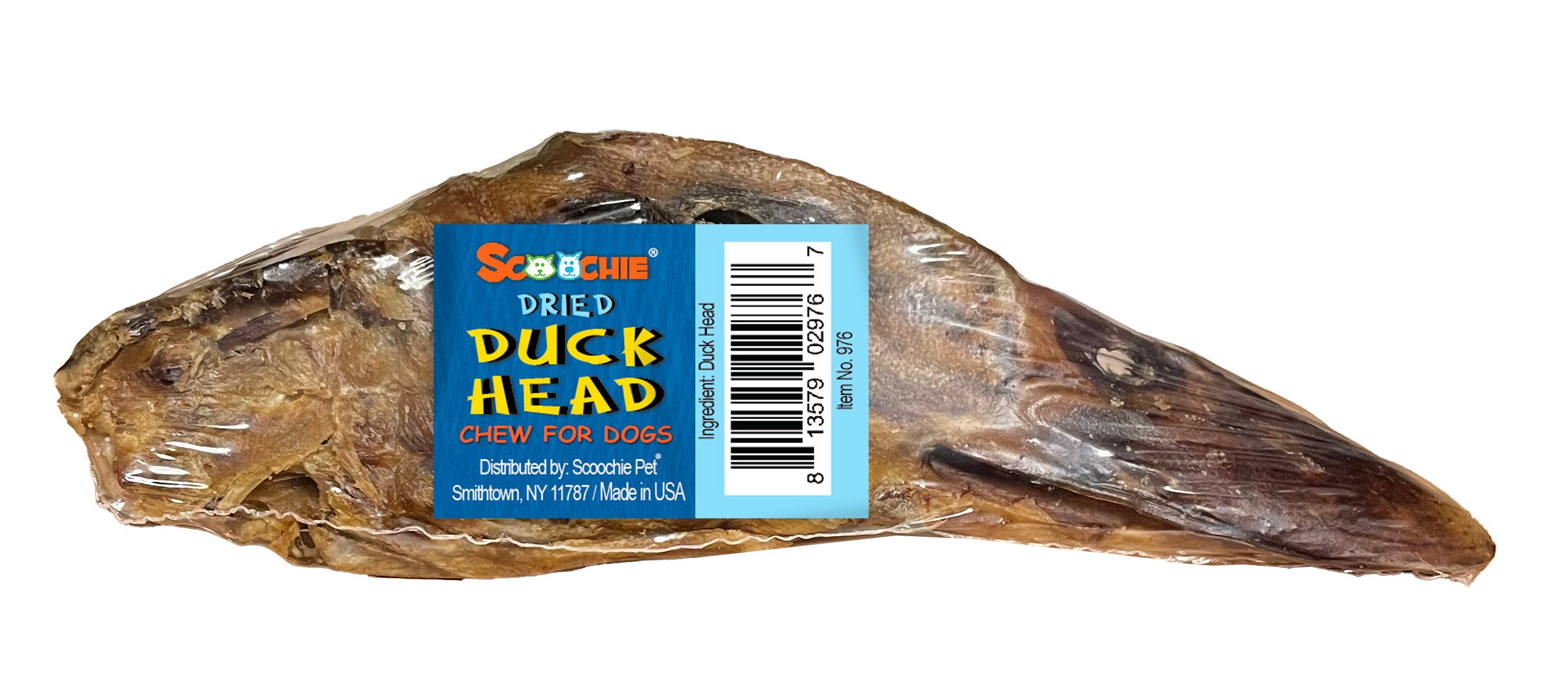 Crunchy Natural Duck Head Shrink with Sticker and UPC (Pack of 8)