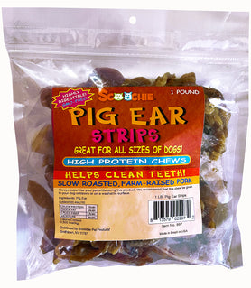 Pig Ear Strips 1 lb. Zip Lock Bag (Pack of 4)