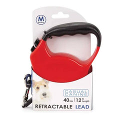 Casual Canine Belted Retractable Lead M 12ft Red