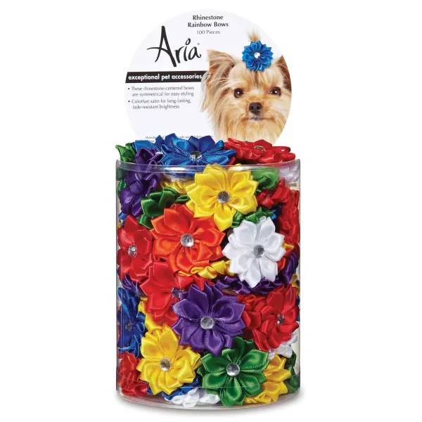 Aria Rhinestone Rainbow Bows 100ct