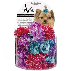 Aria Dot Rose Bows 48-Piece Canisters