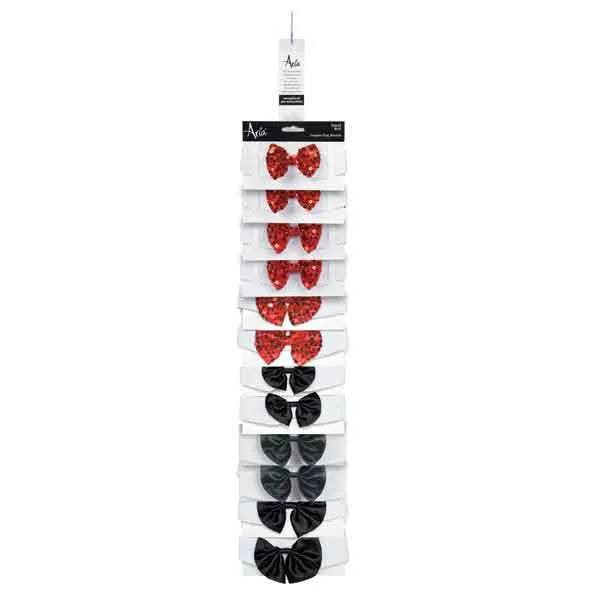 Aria Red and Black Bowtie Retail Display Strip 12-Piece