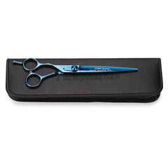 Master Grooming Tools 5200 Blue Titanium 7In Straight Shears Lefty