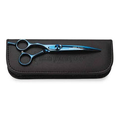Master Grooming Tools 5200 Blue Titanium 6.5In Curved Shears Lefty