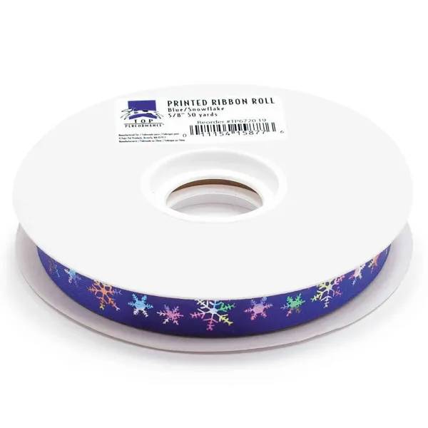 Top Performance Snowflake Printed Ribbon Rolls, 50-Yard