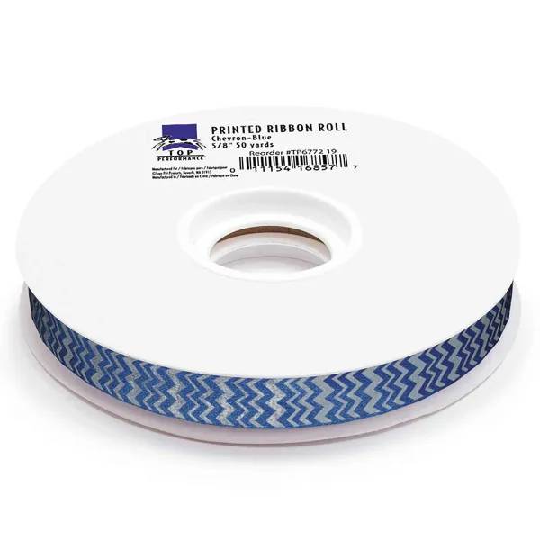Top Performance Printed Ribbon 50yds Chevron Blue