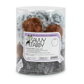 Savvy Tabby Luxe Faux Fur Balls Canister 36pcs