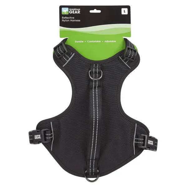 GG Reflective Nylon Harness L Black