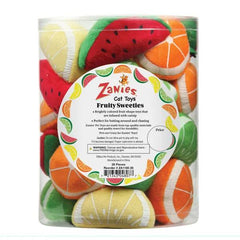 Zanies Fruity Sweeties Cat Toys Canister 28Pcs