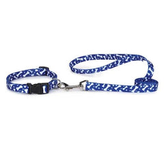 Casual Canine Patterns Lead Bone 6Ftx1In Blue