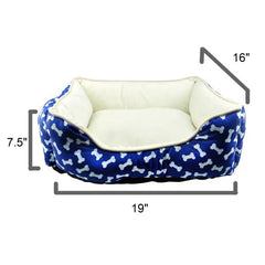 Slumber Pet Bone Print 19in Cuddler Bed