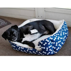 Slumber Pet Bone Print 19in Cuddler Bed
