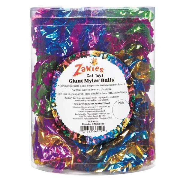 Zanies Giant Mylar Ball Canisters 16 Pcs