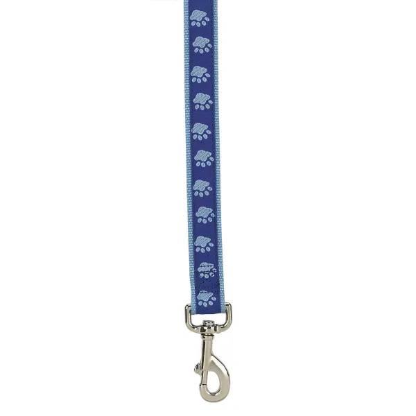 Casual Canine TwoTone Pawprint Lead 6Ftx1In Blue