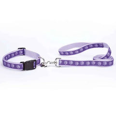 Casual Canine TwoTone Pawprint Lead 6Ftx1In Purple