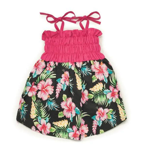 Casual Canine Hawaiian Breeze Sundress S/M Black & Pink