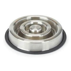 ProSelect Stainless Steel Heavy Duty Slow Feeder with Non-Skid Ring Small