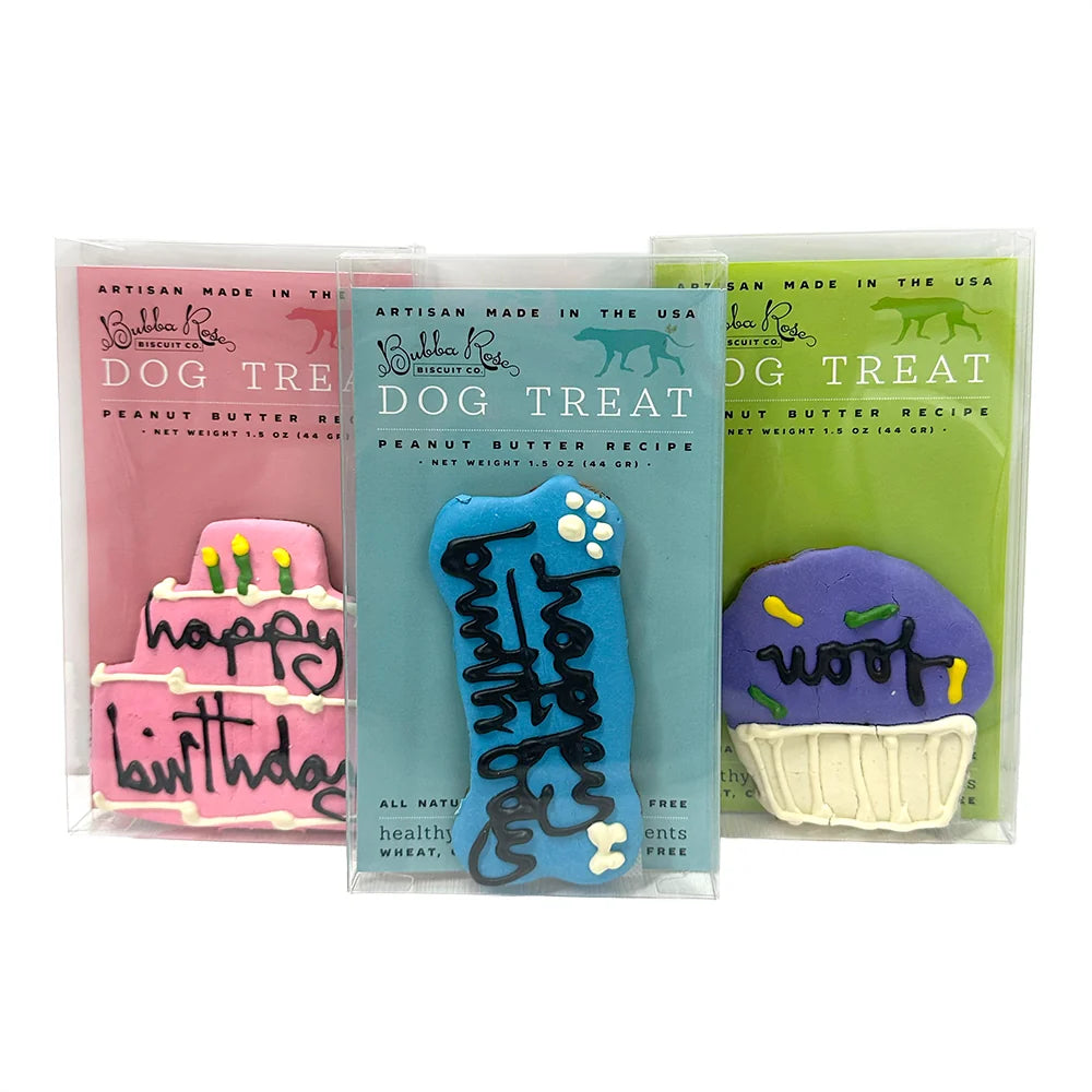 Bubba Rose Individually Wrapped Birthday Dog Treat Set