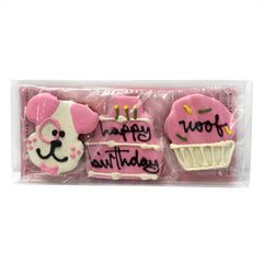 Bubba Rose Birthday Girl Peanut Butter Dog Treat Box -Contains 3 treats