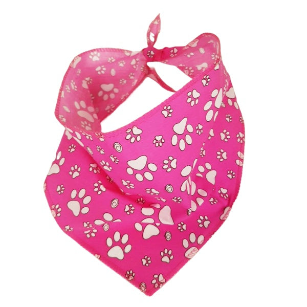 White Paws Bandana, Hot Pink,Medium, (Pack of 10)