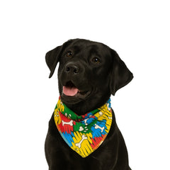 Paws & Bones Bandana, Orange, Green,Large, (Pack of 10)