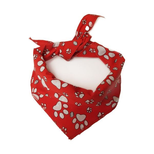 White Paws Bandana, Red,Large, (Pack of 10)