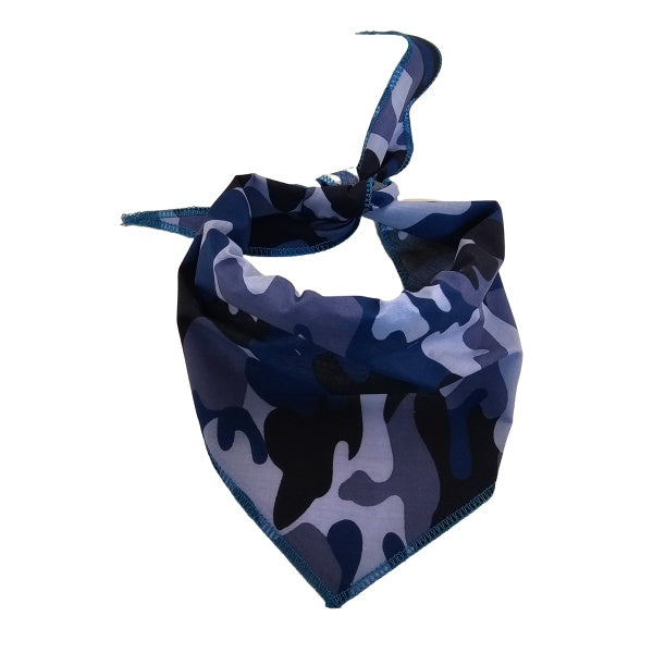 Blue Camouflage Bandana,Large, (Pack of 10)