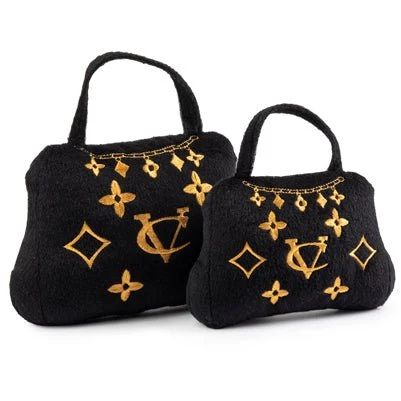 Chewy Vuiton Noir Purse Crown of Gold - petite
