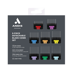 Andis Comb Set Stainless Steel - Wide Blade 8pc