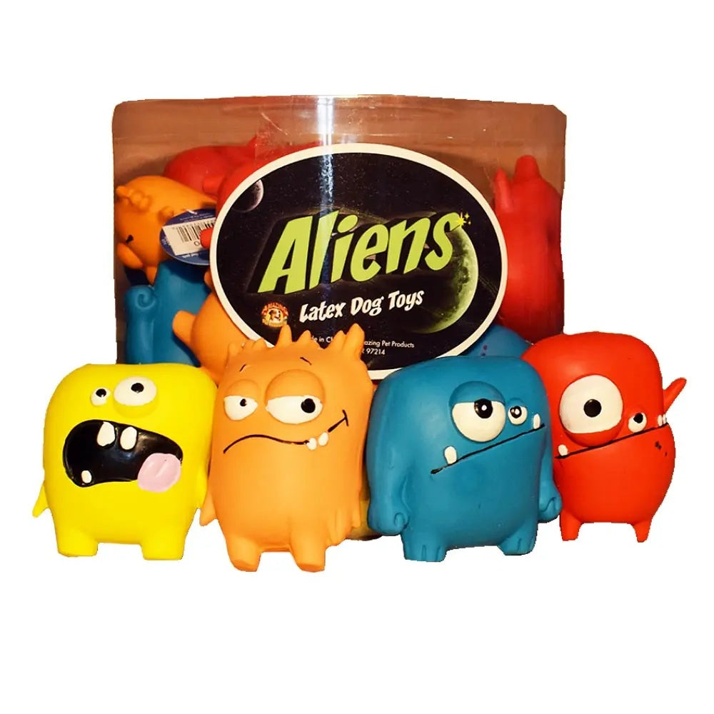 Amazing Pet Latex Toy Tub Aliens 24Ct