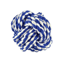 Amazing Pet Rope Ball 3.75" Blue/White