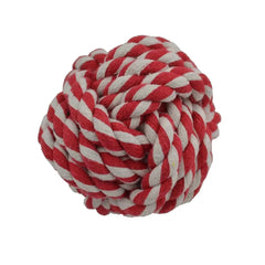 Amazing Pet Rope Ball 3.75" Red/White