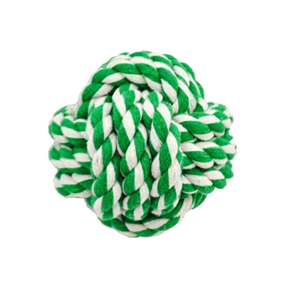 Amazing Pet Rope Ball 3.75"Green/White