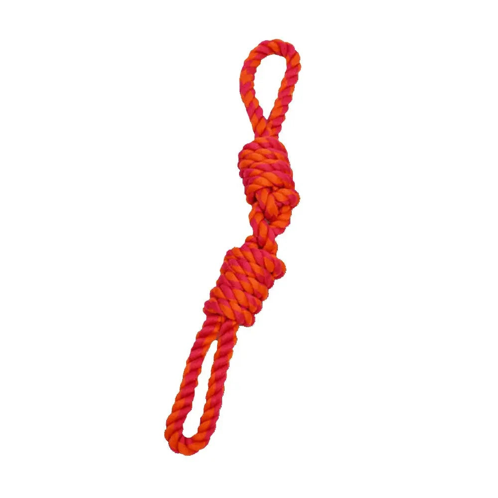 Amazing Pet Rope With 2 Loop Handles 20" Orange/Magenta