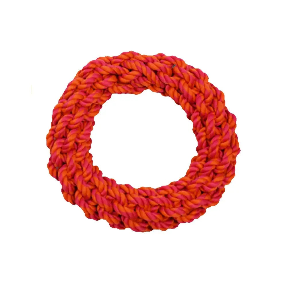 Amazing Pet Rope Ring 7" Orange/Magenta