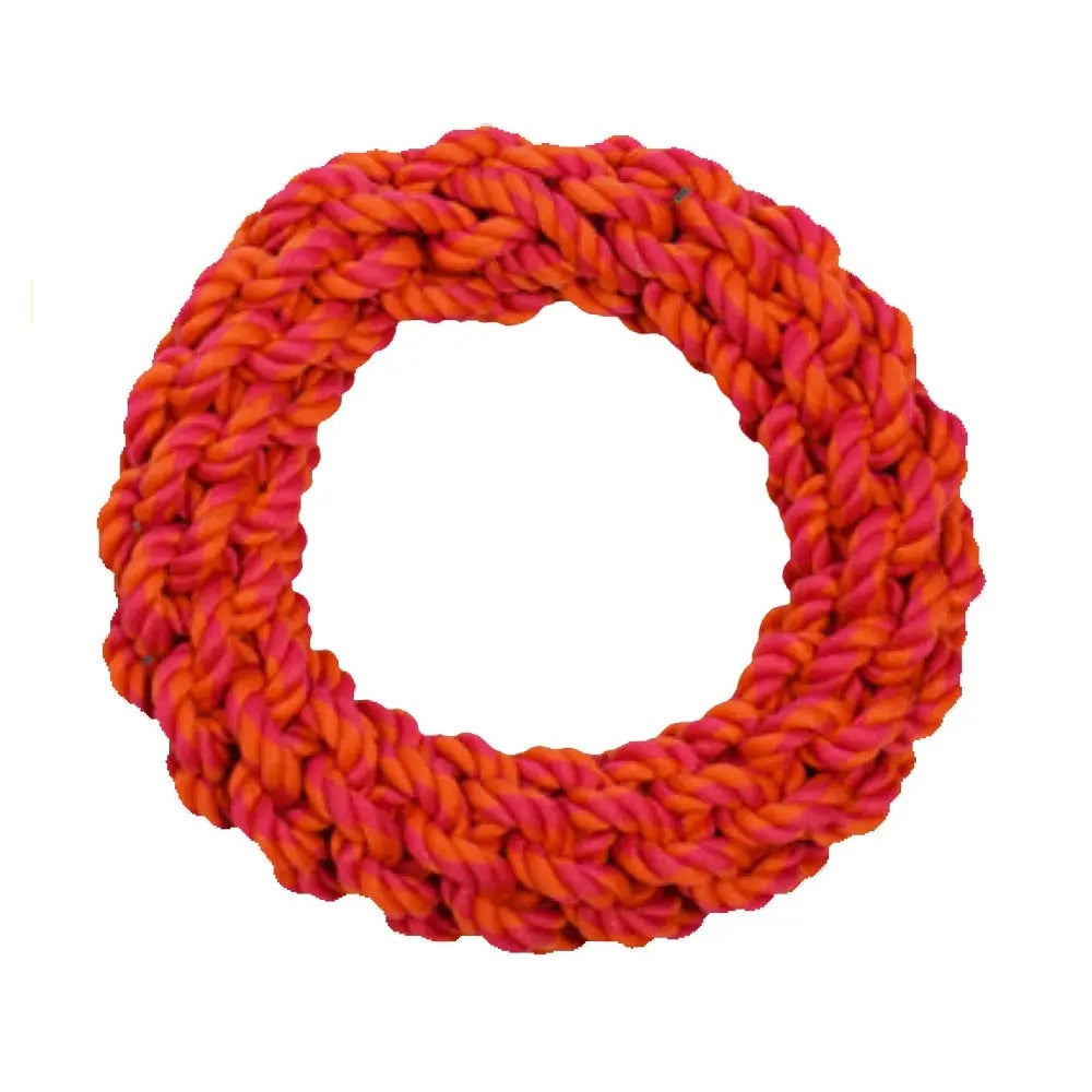 Amazing Pet Rope Ring 9" Orange/Magenta