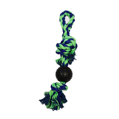 Amazing Pet Rope Tug W/Pimple Ball 3" Blue/Green